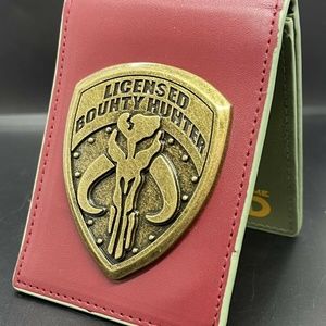 Star Wars Boba Fett Licensed Bounty Hunter Badge Bi-fold Red Green Wallet NEW